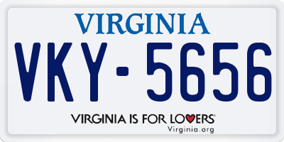 VA license plate VKY5656