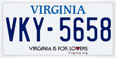 VA license plate VKY5658