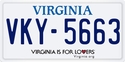 VA license plate VKY5663