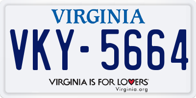 VA license plate VKY5664
