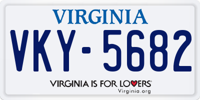 VA license plate VKY5682