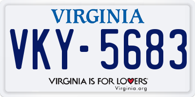 VA license plate VKY5683