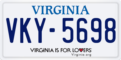 VA license plate VKY5698