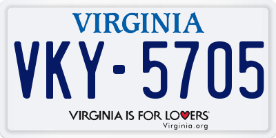VA license plate VKY5705