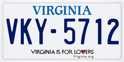 VA license plate VKY5712