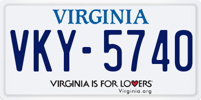 VA license plate VKY5740