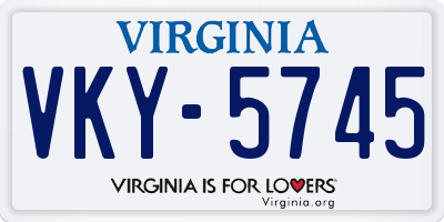 VA license plate VKY5745