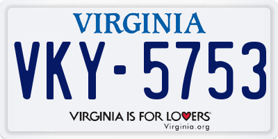 VA license plate VKY5753