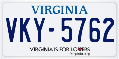 VA license plate VKY5762