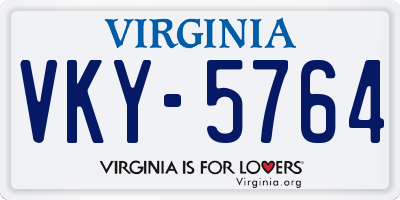 VA license plate VKY5764