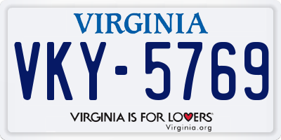 VA license plate VKY5769