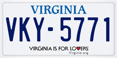 VA license plate VKY5771