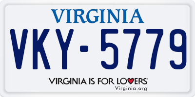 VA license plate VKY5779
