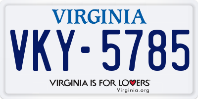 VA license plate VKY5785