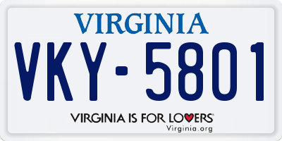 VA license plate VKY5801