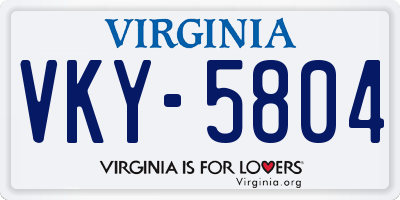 VA license plate VKY5804