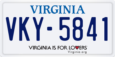 VA license plate VKY5841