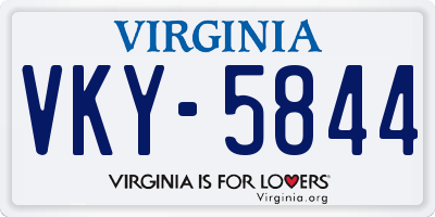 VA license plate VKY5844