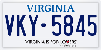 VA license plate VKY5845
