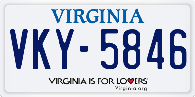 VA license plate VKY5846
