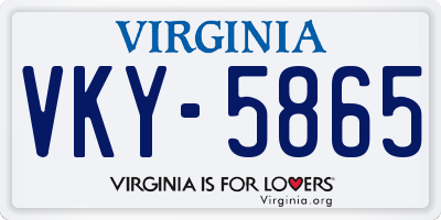 VA license plate VKY5865