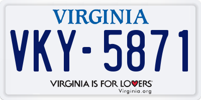 VA license plate VKY5871