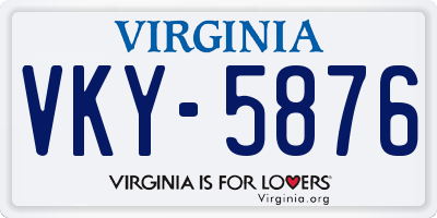 VA license plate VKY5876