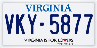 VA license plate VKY5877