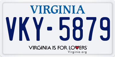 VA license plate VKY5879