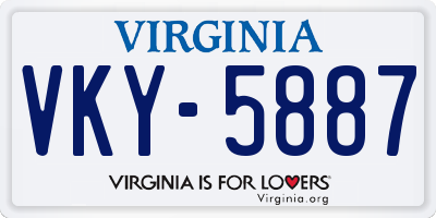 VA license plate VKY5887