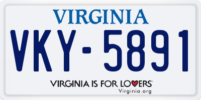 VA license plate VKY5891