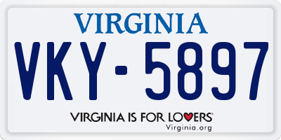 VA license plate VKY5897
