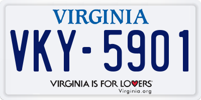VA license plate VKY5901
