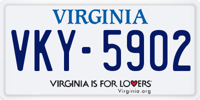 VA license plate VKY5902