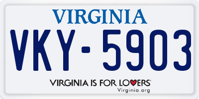 VA license plate VKY5903