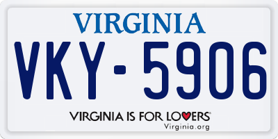 VA license plate VKY5906
