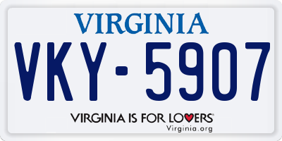 VA license plate VKY5907