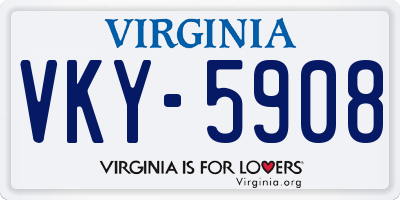 VA license plate VKY5908