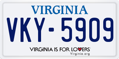 VA license plate VKY5909