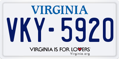 VA license plate VKY5920