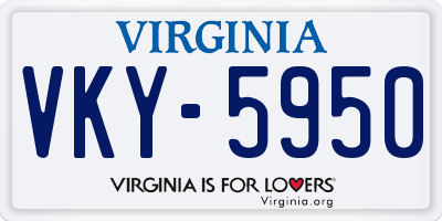 VA license plate VKY5950