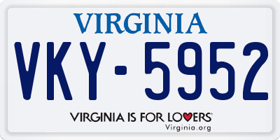 VA license plate VKY5952