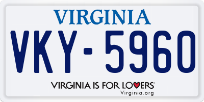 VA license plate VKY5960