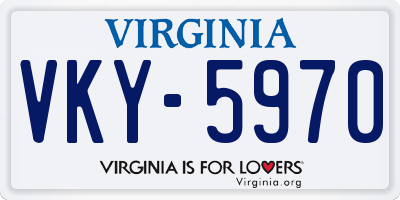 VA license plate VKY5970
