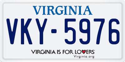 VA license plate VKY5976