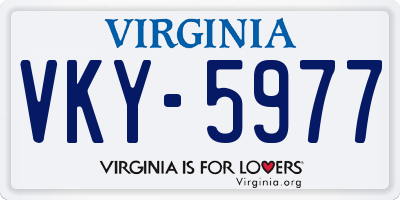 VA license plate VKY5977