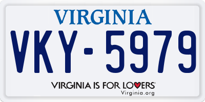 VA license plate VKY5979