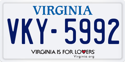VA license plate VKY5992