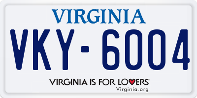 VA license plate VKY6004