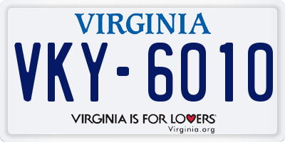 VA license plate VKY6010